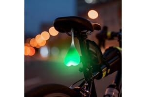 Feux arrière de Boule de vélo, Riloer Feux arrière pour VTT, Éclairage décoratif pour Jardins lumières d'avertissement de Coeur de vélo, Lampe d'oeuf LED Essentielle de Nuit, imperméable, Vert