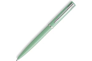 Waterman Allure - Penna a Sfera, Corpo Laccato Opaco con Finiture Cromate, Punta Media, Inchiostro Blu, con Confezione Regalo, Penna Roller, Verde Pastello