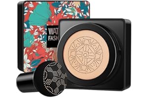 PICKX Mushroom Head Air Cushion CC Cream Concealer Full Coverage Foundation Moisturizing Concealer Makeup Base Lasting Brightening Liquid Foundation for All Skin Even Skin Tone (A-natural)