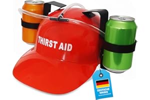 ‎GOODS+GADGETS GOODS+GADGETS Party Trinkhelm für Erwachsene; Bier-Helm mit Dosenhalterung; JGA Saufhelm & Getränkehalter Partyhelm; Bauarbeiter-Helm Partyzubehör (Trinkhelm)