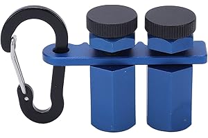 GOSHYDA Paquete de 2 Medidores de Escalera, Calibre Plano Hexagonal de Aleación de Aluminio con Tornillo de Pulgar, Topes Cuadrados Antideslizantes, Herramientas de Carpintería para (Azul)