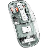 Arctic Fox Pureview Transparent Wireless and Bluetooth Rechargeable Mouse, USB Receiver,LED Battery Magic Silm for Office/PC/Mac/Laptop/Apple/ipad(Pas