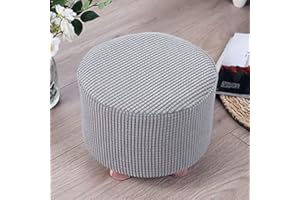 UYEOCO 1/2/4PCS Cuadrado/Redondo Elástica Cuadrado Funda Otomana,30*30CM Reposapiés Jacquard Cubierta De Taburete Sofá Protector De Puff Protector para Sofás Apto Almacenamiento Reposapiés Cubierta otomana