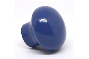 Möbelgriff Türknauf Kommodenknauf Holz rund Fjordblau blau Möbelknauf Möbelknopf uni Buche 1 Stück 35 mm