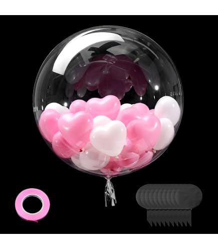 10 Pièces Ballons Transparents à Bulles, Ballons Bobo de Fête Réutilisables, Peut être rempli de confettis, d'hélium, LED (16 pouces~24 pouces