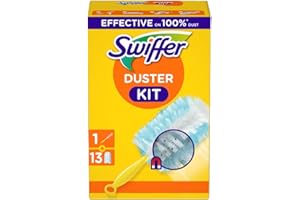 ‎SWIFFER Swiffer Staubmagnet Starter-Set (1 Griff + 13 Nachfülltücher) Fängt Und Schließt 3-mal Mehr Staub Und Haare Ein Als Herkömmliche Staubwedel