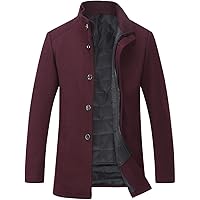 YOUTHUP Herenjas met Gewatteerd Gilet Winter Wollen Jas Wollen Overgangsjas Outdoor Winterjas YOUTHUP Herenjas met Gewatteerd Gilet Winter Wollen Jas Wollen Overgangsjas Outdoor Winterjas