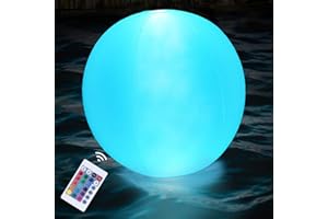 BSEICAL Lampada Sfera Giardino Solare Gonfiabile Ø 40cm, Solare da Giardino per Esterni, Sfere Luminose da Giardino Solare, Luci per Piscina LED Fuori Terra & Interrata Galleggianti Colorate Luminoso Piscina