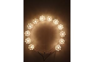 OVUNQUE PROTEGGIMI Aureola Luminosa elettrica Diametro 22 cm Coroncina Luminosa per Statue, Stellario Statua Luminoso per Madonna, Gesù, Santi, Sante e Statue sacre