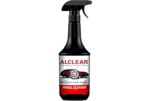 ALCLEAR 721FR Nettoyant jantes 1000 ml – avec indicateur de couleur violet – sans acide, doux pour alu & acier – élimine poussière de frein, rouille, saleté, spray puissant pour nettoyage auto & moto
