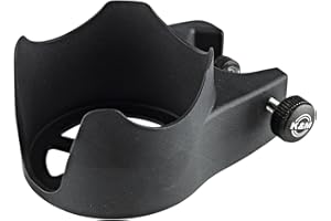 K&M 16027 portabebidas de bioplástico, negro - atornillable en soporte de ø 1,1 a 3 cm