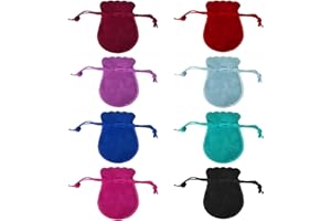 CLEMINSTA 8 Pezzi Sacchetti di Velluto, Sacchetti di Velluto con Coulisse, Borse con Coulisse in Velluto, Sacchetto di Gioielli, Regalo In Velluto Sacchetti Per Gioielli In Velluto, Sacchetti Regalo Goielli