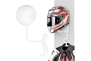Olymajy Helmet Stand, Motorcycle Helmet Display Stand with Hook, Wall Mounted Rotatable Hat Stand, Hard hat, Handbag Storage Display Stand