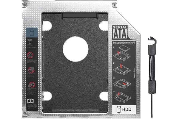 9.5 mm Hard Drive Caddy Tray 2.5 inch Universal SATA to SATA 2nd SSD HDD Hard Drive Caddy Tray Enclosures for Laptop with 9.5mm Optical Drive Slot