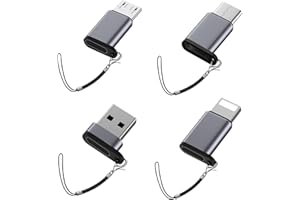 LIAOAN USB c auf Lig-htn-ing Adapter, Micro auf Micro Adaptre,USB auf USB C,kompatibel Type C auf I-O-S Anschluss, [4-teilig], tragbarer USB C Übertragung Schlüsselanhänger