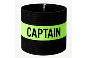 Fitness Health Football Band Soccer Captain's Armband Design Captain Band for Adult and Youth, 5 Colours Available for Multiple Sports, Elastic Arm Band for Captain