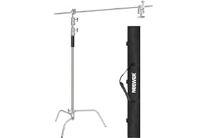 Neewer 10 stóp/3 metry regulowany stojak świetlny z 4 stopami / 1,2 m przedłużającym ramię wysięgnika, 2 sztuki uchwytu głowicy i torba do przenoszenia do reflektora wideo studia fotograficznego, parasol, monolight itp