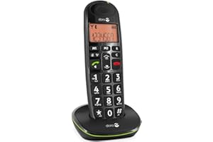 Doro PhoneEasy 100w Téléphone sans Fil DECT pour Seniors avec Grandes Touches et Son Amplifié (Noir X 1) [Version Française]