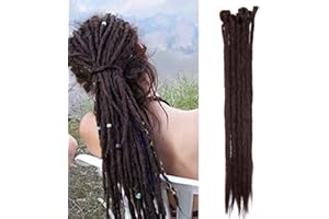 ‎SILK-CO Dreadlocks Extension Afro Flechthaar Braids Haarteil wie Echthaar Braiding Haarverlängerung 5 Bündel 35g/Packung 20"(50cm) # Dunkel Braun
