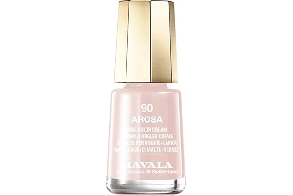 MAVALA - Mini Colors Arosa 90 5 ml, Esmalte de Uñas Pequeño, Color Rosa Claro, Minimiza la Evaporación, Formulados con Ingredientes Seleccionados, Práctico para Llevar
