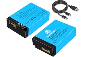 Homesuit LP-E17 Akku 1500mAh & 2-in-1 Ladekabel für Canon EOS R8, R10, R50, RP, R100, M3, M5, M6, M6 Mark II, 200D, 250D, 77D, 750D, 760D, 800D, 8000D Rebel SL3, SL2, T8i, T7i, T6i, T6s (2er-Pack)