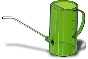 WD&CD Arrosoir pour Plantes, 1L Petit Arrosoir pour Fleurs, Pot d'arrosage à Long Bec en Acier Inoxydable, Arrosoir en Plastique Transparent pour Plantes D'intérieur/Plantes Succulentes/Fleurs (Vert)