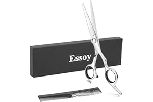 ESSOY Ciseaux de Coiffure de Cheveux Professionnels,Ciseaux Coiffure de Cheveux en Acier Inoxydable Pour Salon à Domicile, Ciseaux de Coiffure de Pour Femmes Hommes Enfants