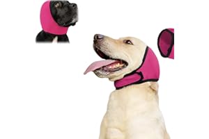 ASPUIC Waterproof Dog Ear Covers for Grooming,Dog Snood Swim Ear Protectors,D/og Ear Protectors Muffs for Noise,Adjustable No Flap E/ar Wrap Snood Headband,Head Circle 25~38cm,Weight 7.5~17.5 kg(Size S)
