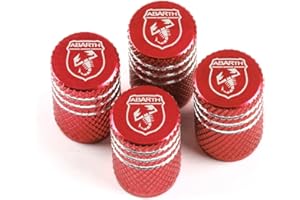 AxleZx Lot de 4 Voiture Bouchons De Valve De Pneu, pour Fiat Abarth 500 500L 124 Spider Coupe Panda Tipo Caoutchouc Bouchon de Valve avec Joint Couvercles de Valve de Pneu Décoration Accessoires