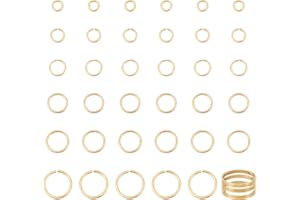 PH PandaHall 6 Tailles Anneaux de Saut en Acier Inoxydable, 4/5/6/7/8/10 mm Anneaux de Saut Ouverts Joint Torique avec Boucle Anneau Doré pour Bracelet Collier Boucle d'oreille Bijoux, 120pcs