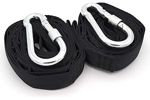 AMANKA Kit pour Suspendre à Arbre Poutre hamacs 300kg 2X Sangles 280x2,5cm Noir
