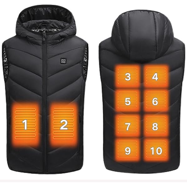 Blouson Chauffant USB Veste Chauffante USB Homme Femme - Doudoune Électrique Lavable - 9 Zones Chauffage - Plein Air Doudoune électrique Lavable