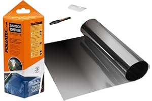 ‎FOLIATEC FOLIATEC SUNVISOR Reflex Anti-Glare Strips Tint Film Sun Protection Windscreen Film with Stylish Colour Gradient, Black, 20 x 150 cm