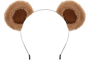 SIOTMERA Headband Bear Ears Brown, Cute Care Movable Hairband Adult with Toddler Bear Costume, Soft Makeup Headband for Washing Face Women