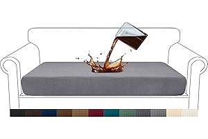 Granbest Premium Water-Repellent Sofa Seat Cushion Covers High Stretch Jacquard Fabric Couch Seat Slipcover Protector for 3 seater sofa (3 seater, Light Grey)