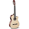 GEWA Guitare classique E-Akustik Basic - Classic Electro - 4/4 - Corps en tilleul - Micro 4 bandes EQ avec accordeur - Pan coupé - Naturel