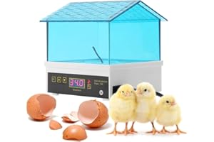 KOULATE Egg Incubator, Mini Digital Egg Hatcher Poultry Hatcher Clear Temperature Control for Chicken Duck Bird Quail