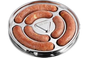 HY HAOYING HAOYING 304 Edelstahl Wurstform 6 Hohlraum Antihaft Hot Dog Maker für hausgemachte DIY Wurstmacher Backwerkzeuge (Rund)
