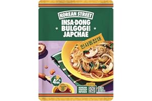 [Korean Street] Fideos Instantáneos Japchae con Salsa de Soja Coreana (1 PACK) - El sabor dulce, salado y umami es realmente armonioso, fideos elásticos y transparente