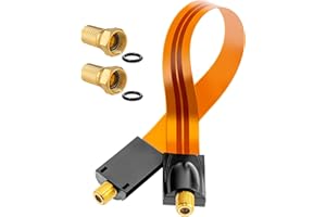 HB-DIGITAL HB kabel okienny, bardzo płaski, wysokiej jakości złoty, wtyk F, do okien i drzwi