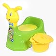 Nabhya Plastic Rabbit Baby Potty Training Seat- Chair For Kids- Infant Potty Toilet Chair With Removable Tray & Closing Lid (Green)
