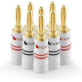 Nakamichi 24K Gold Plated Banana Plug 12-18 AWG Size 4mm for Speakers Amplifier Hi-Fi AV Receiver Stereo Home Theater Audio C