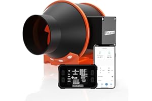 FanGoFast 100 mm Wifi App estrattore d'aria, Avec controllo della temperatura e dell'umidità, motore EC, ventola di aspirazione da 2800 giri/min. per sovralimentatori, tende, serre e grow room