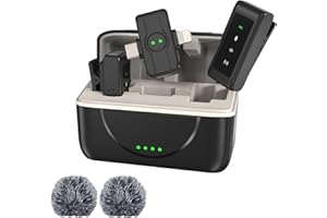 PANAMALAR Lavalier Mikrofon, Kabellos Mini Ansteckmikrofon mit Magnetclip/Geräuschunterdrückung, Plug-Play Wireless Mikrofon für Videoaufnahmen/Podcast/YouTube/TikTok/Vlog, für iPhone/iPad/Android