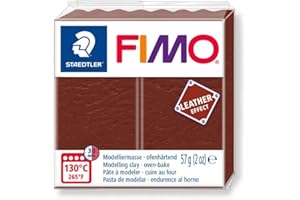 STAEDTLER - Fimo® leather effect - Pain pâte à modeler - 57 Grammes - Effet cuir noisette - 8010-779