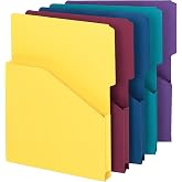 Smead Organize Yukarı Genişleyen Slash Ceket, 2/5 Kesim Tab, 1 "Genişletme, Mektup Boyutu, &Ccedil;eşitli Renkler, Paket başına 5 (7