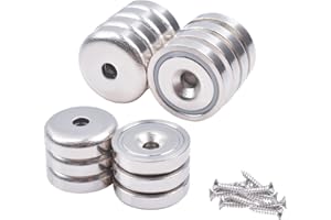 OCEUMAOA 14Stück Neodym Magnete mit Loch 10kg Magnet zum Anschrauben Magnete Extra Stark mit Schraube für Werkstattausrüstungszubehör 20mm