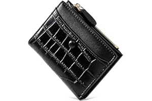 MEEGIRL Small Purses for Women Fashion Stone Pattern Girls Wallet Thin and Light Card Holder Organizer (Black)
