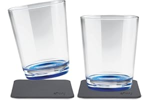 SILWY EINFACH ANZIEHEND. silwy® Tazze da Bere magnetiche Antiscivolo e infrangibili incl. Due Cuscinetti di Gel Nano in Metallo (Set di 2 // Lui Blue)