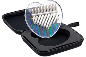 KOLDOT Rainbow Clear Kalimba Thumb Piano Heart Shaped 17 Key Solid Finger Piano Transparent Body Cute Crystal Acrylic Kalimba With Hard Case Gifts with Tuning Hammer